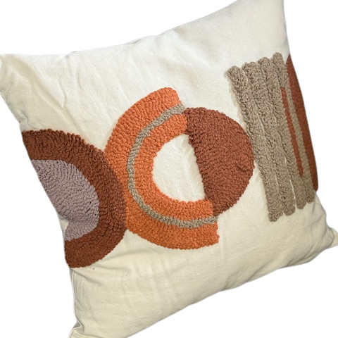 Terracotta Geo Square Cushion