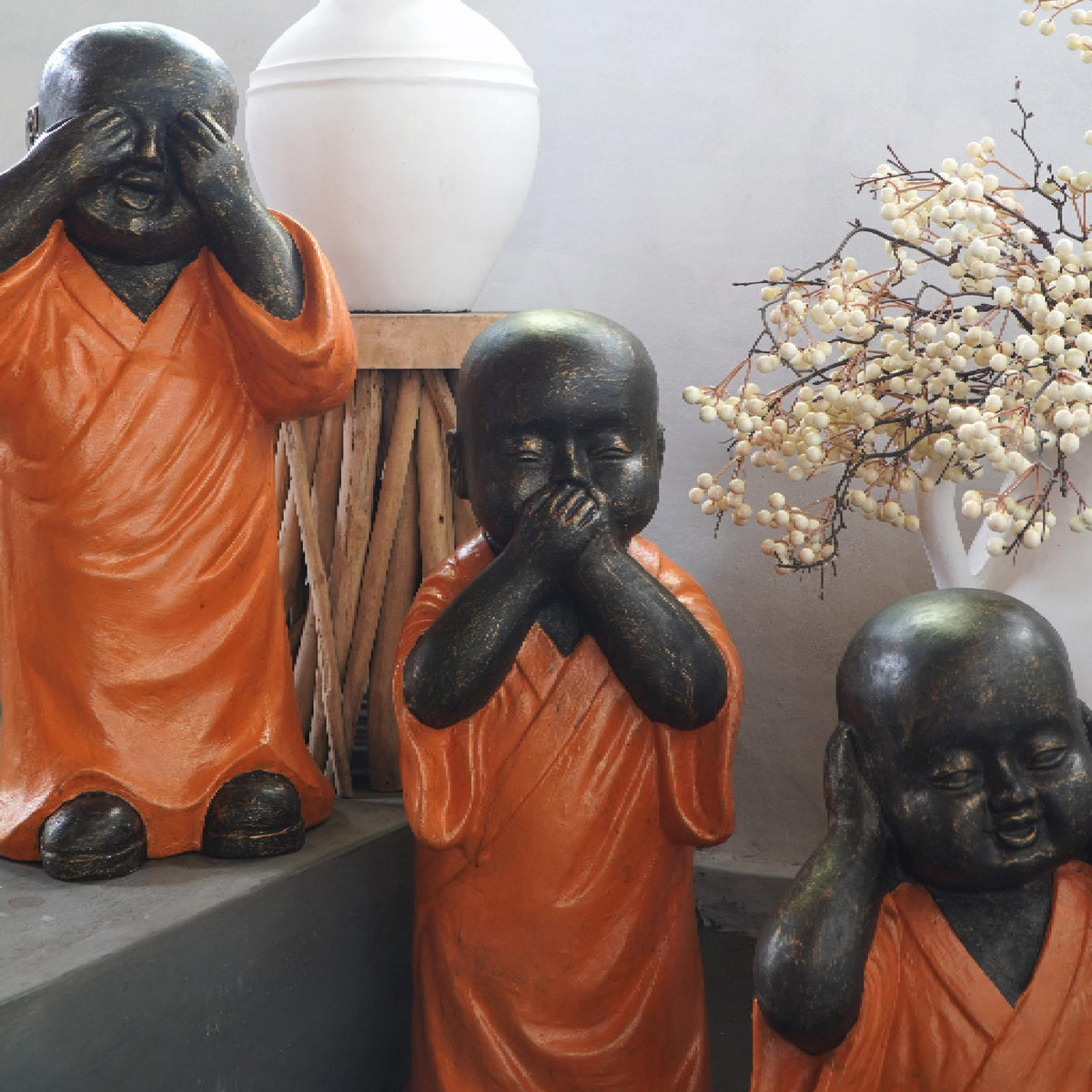 Shaolin Monk Set of Three - No speak, No See, No Hear
