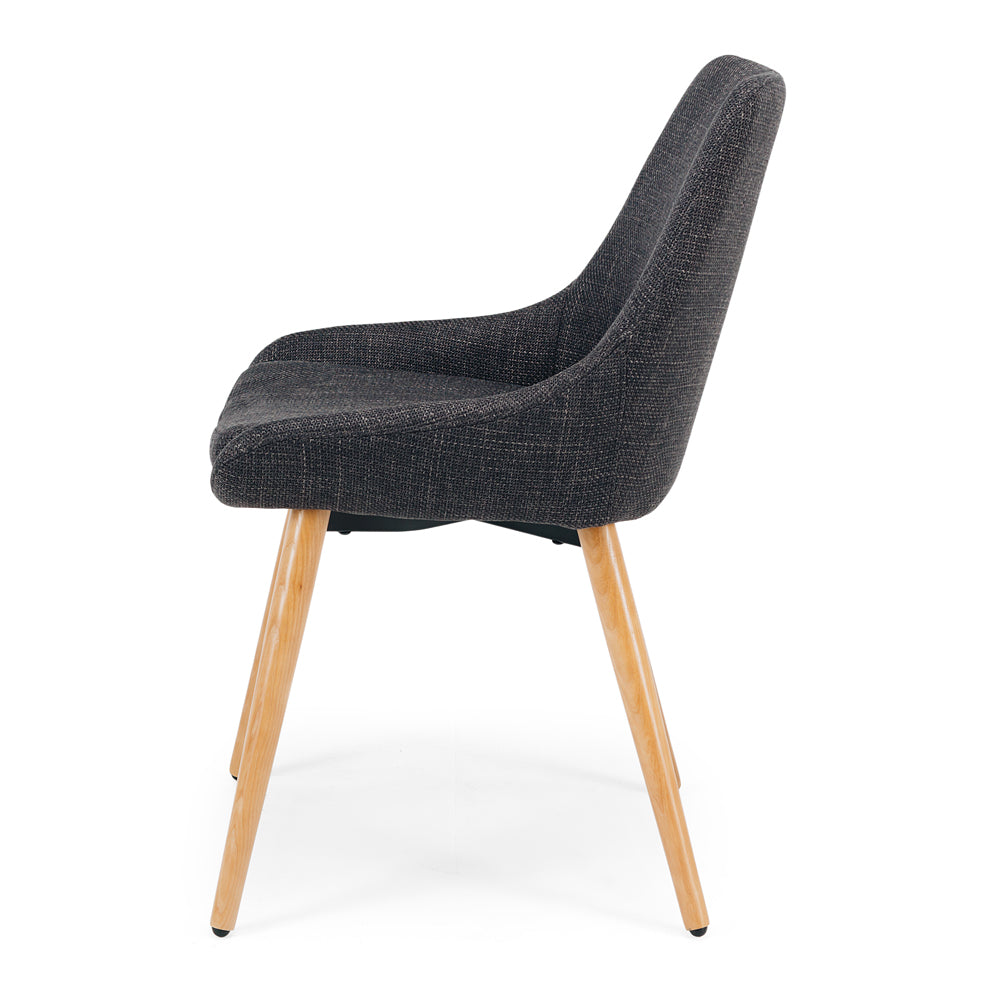 Bari Dining Chair Dark Grey with Oak Leg