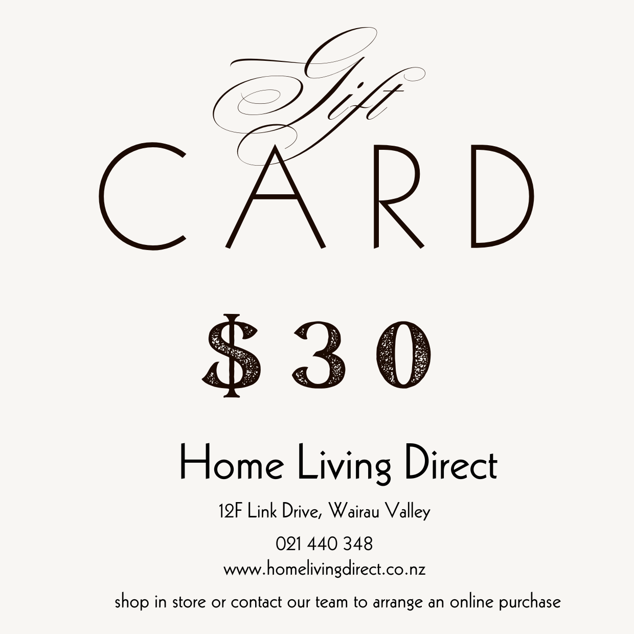 $30 Gift Voucher