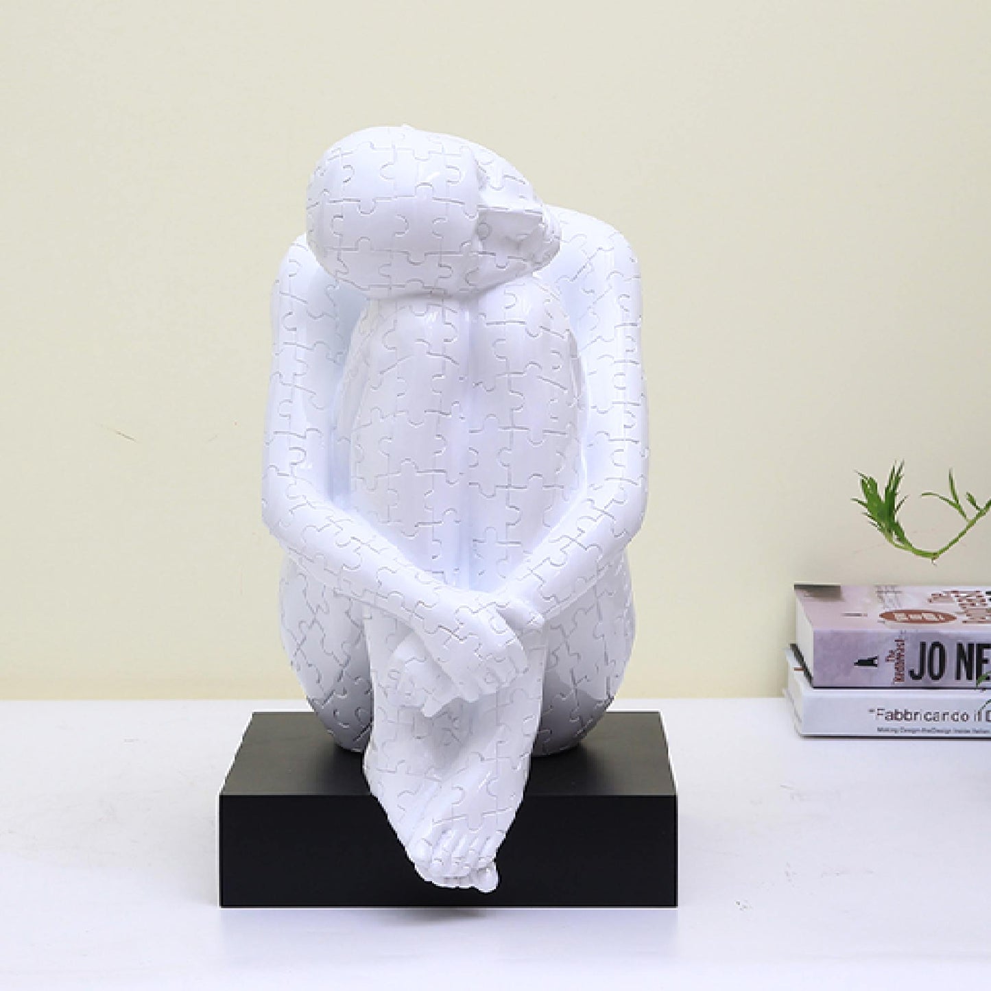 Jigsaw Lady Sculpture - White