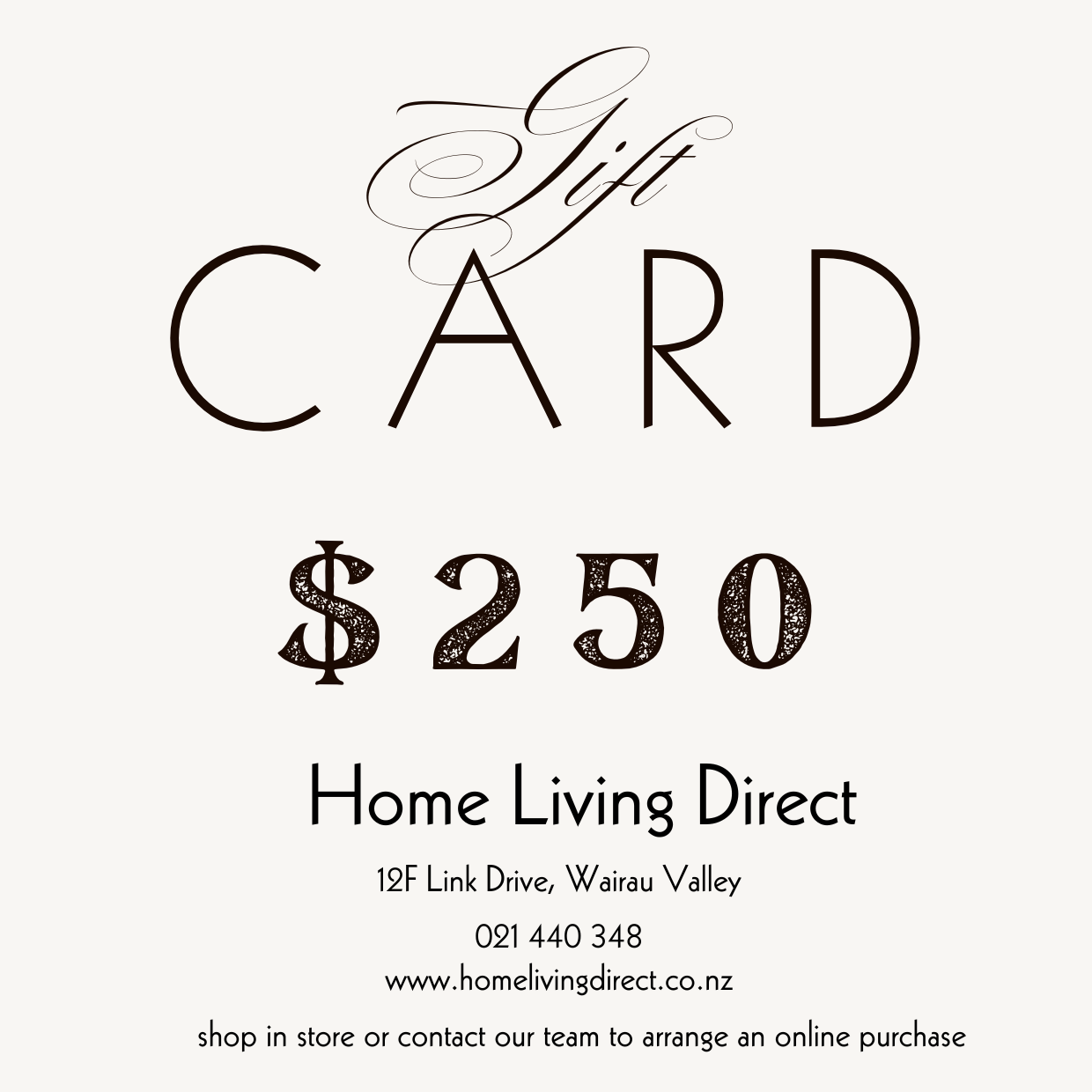 $250 Gift Voucher