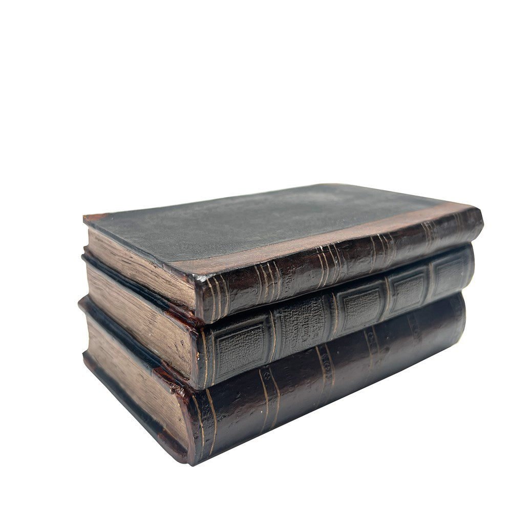 Antique Stacking Books Decor - Black & Brown