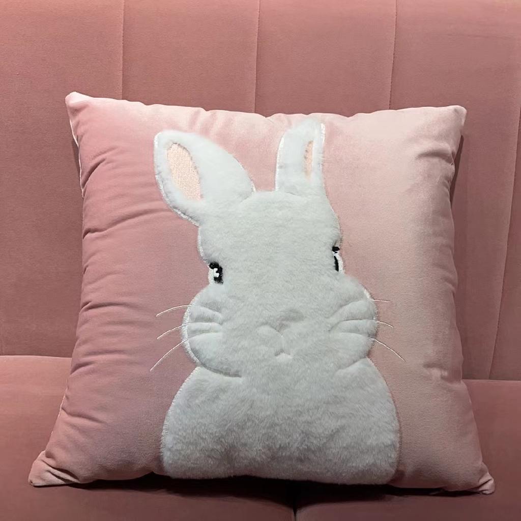 Cushion - White Bunny Face Cushion-Square