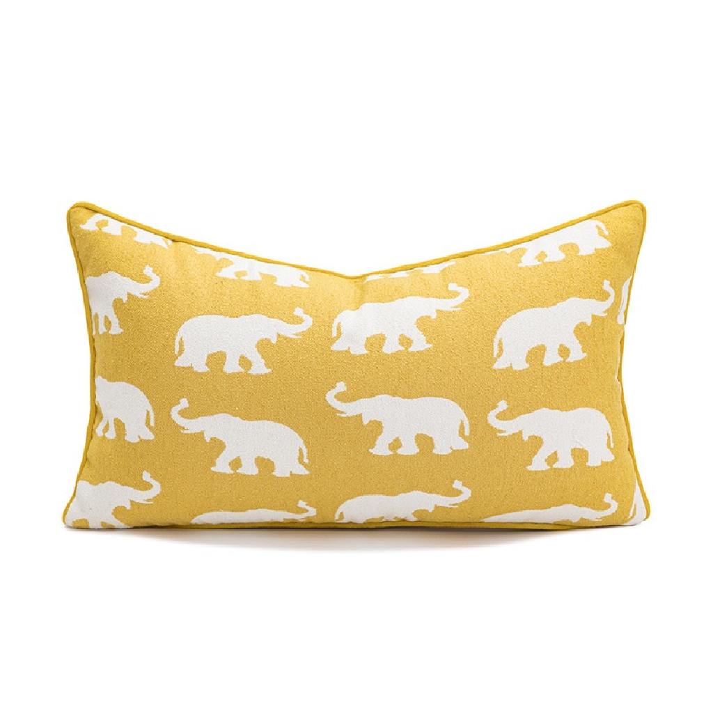 Cushion - White Elephant Cushion -Rectangle