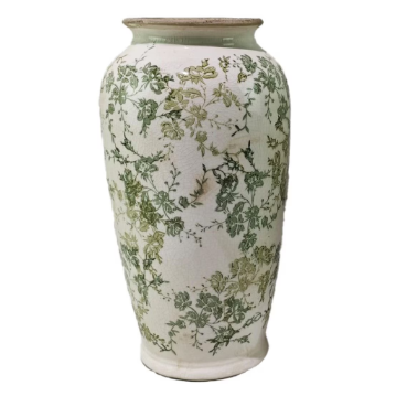 Vase - Green Floral Vase - Large