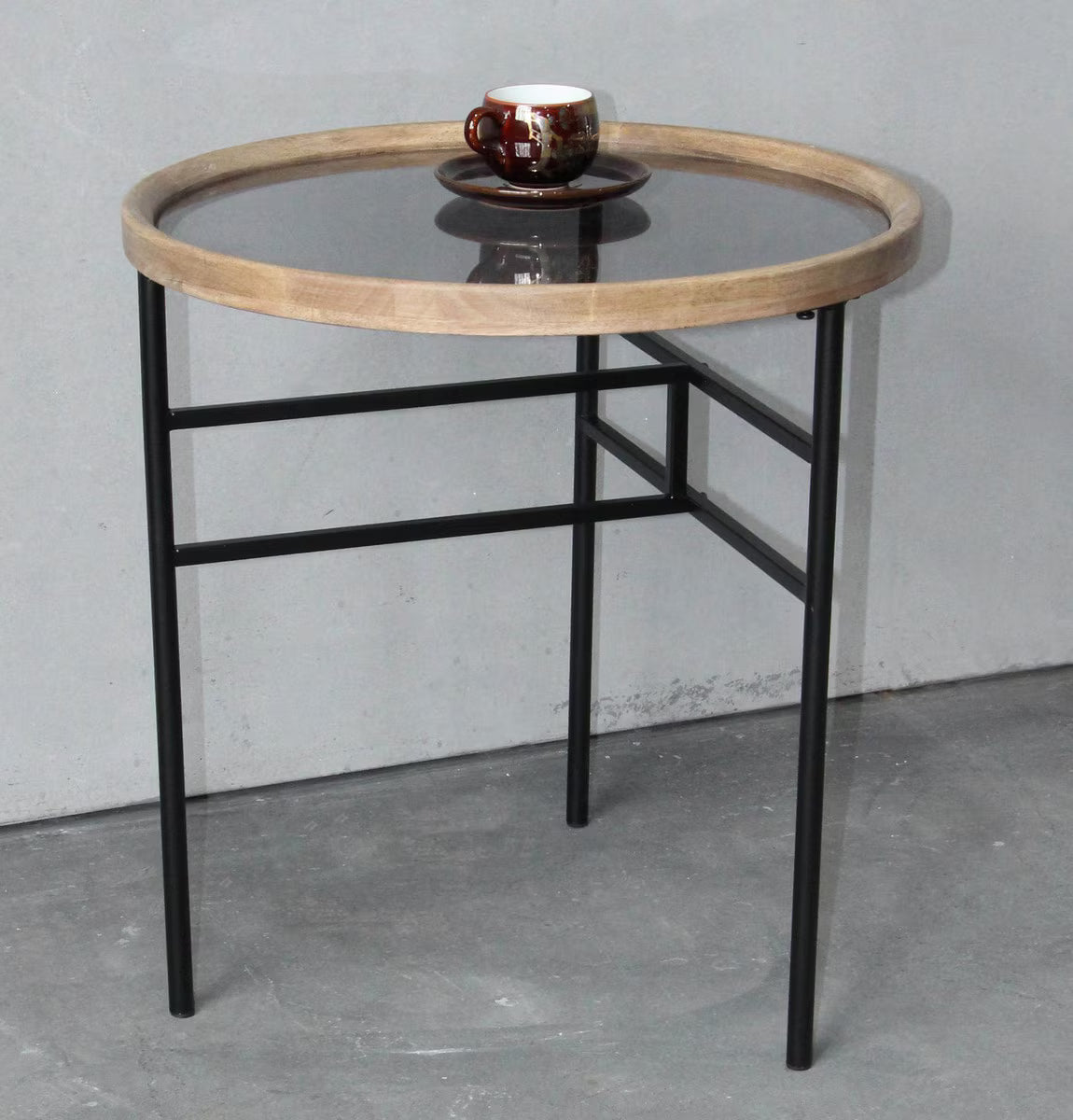 Side Table - Wooden & Metal Side Table
