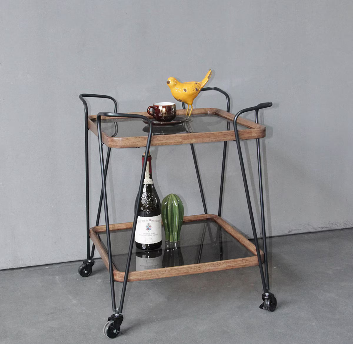 Wooden & Metal Bar Cart/Trolly