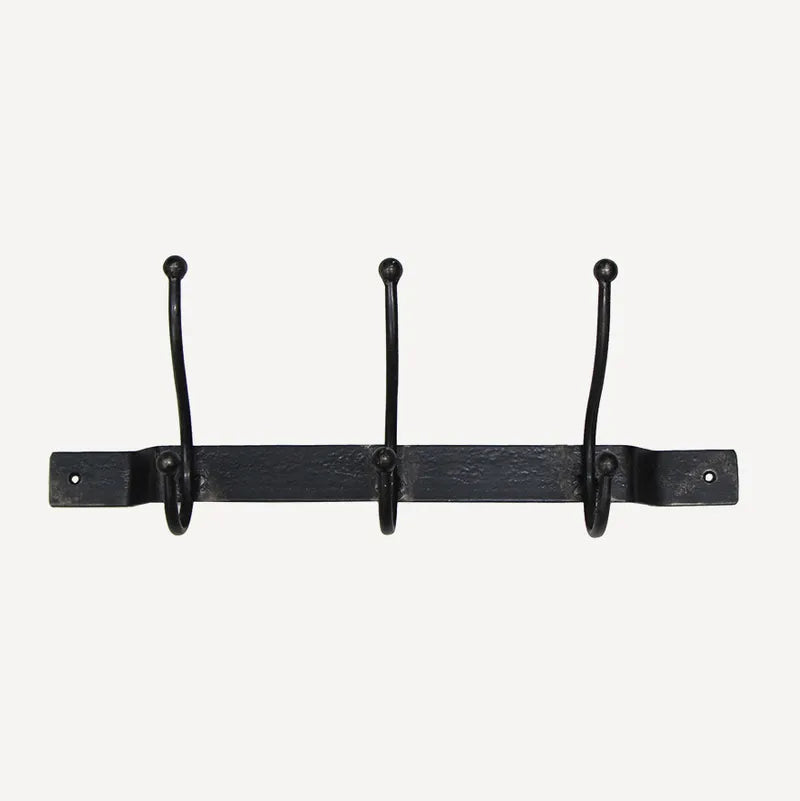 Coat Hook - Wrought Iron 3 Hook Bar