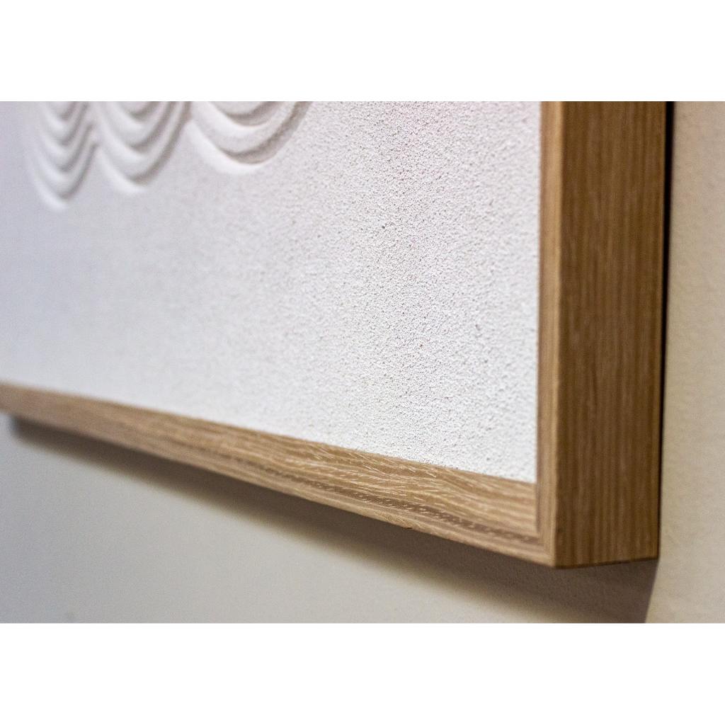 Framed Wall Art - Interlocked Spiral White 80cm x 80cm