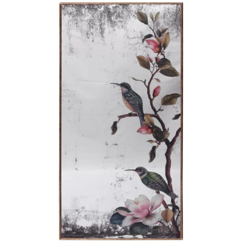 Mirror - Hummingbird Antique Look Wall Mirror Art