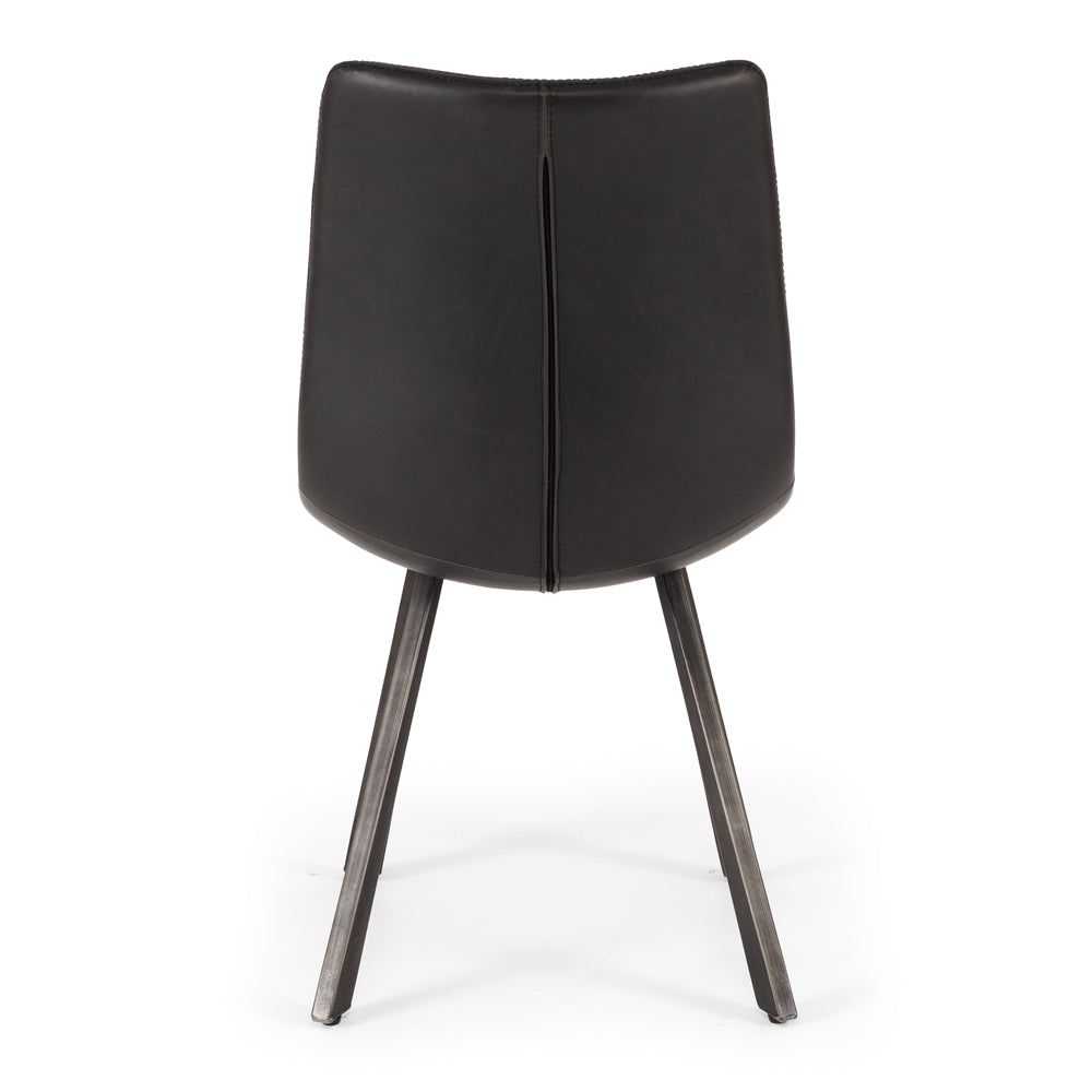 Rustic Chair Vintage Black PU