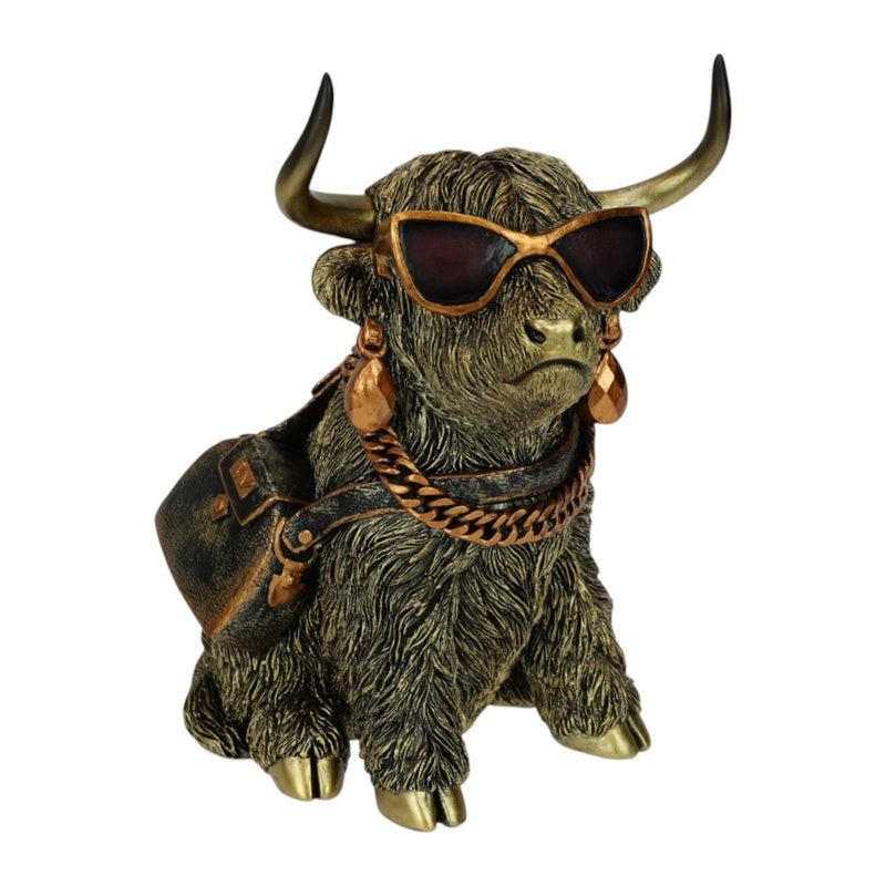 Fashion Highland Cow with Bag