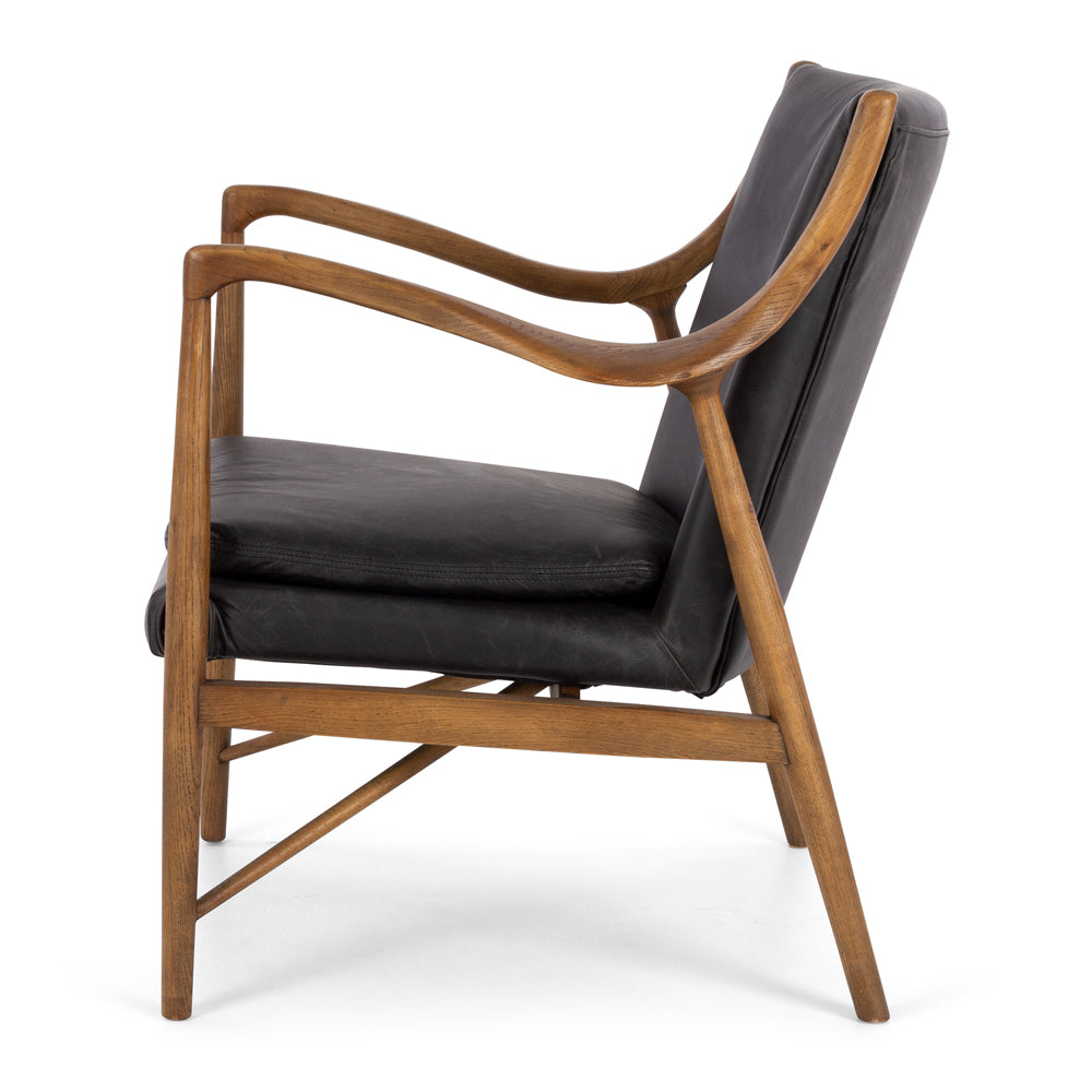 Finn Armchair Black Wax Leather