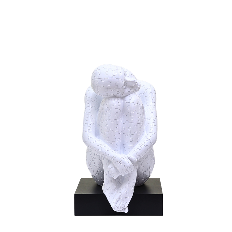 Jigsaw Lady Sculpture - White