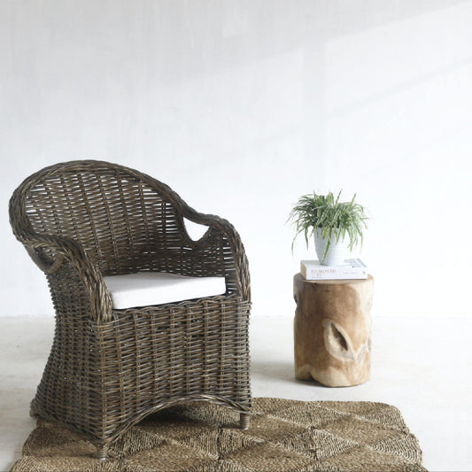 Athena Armchair With White Seat Cushion