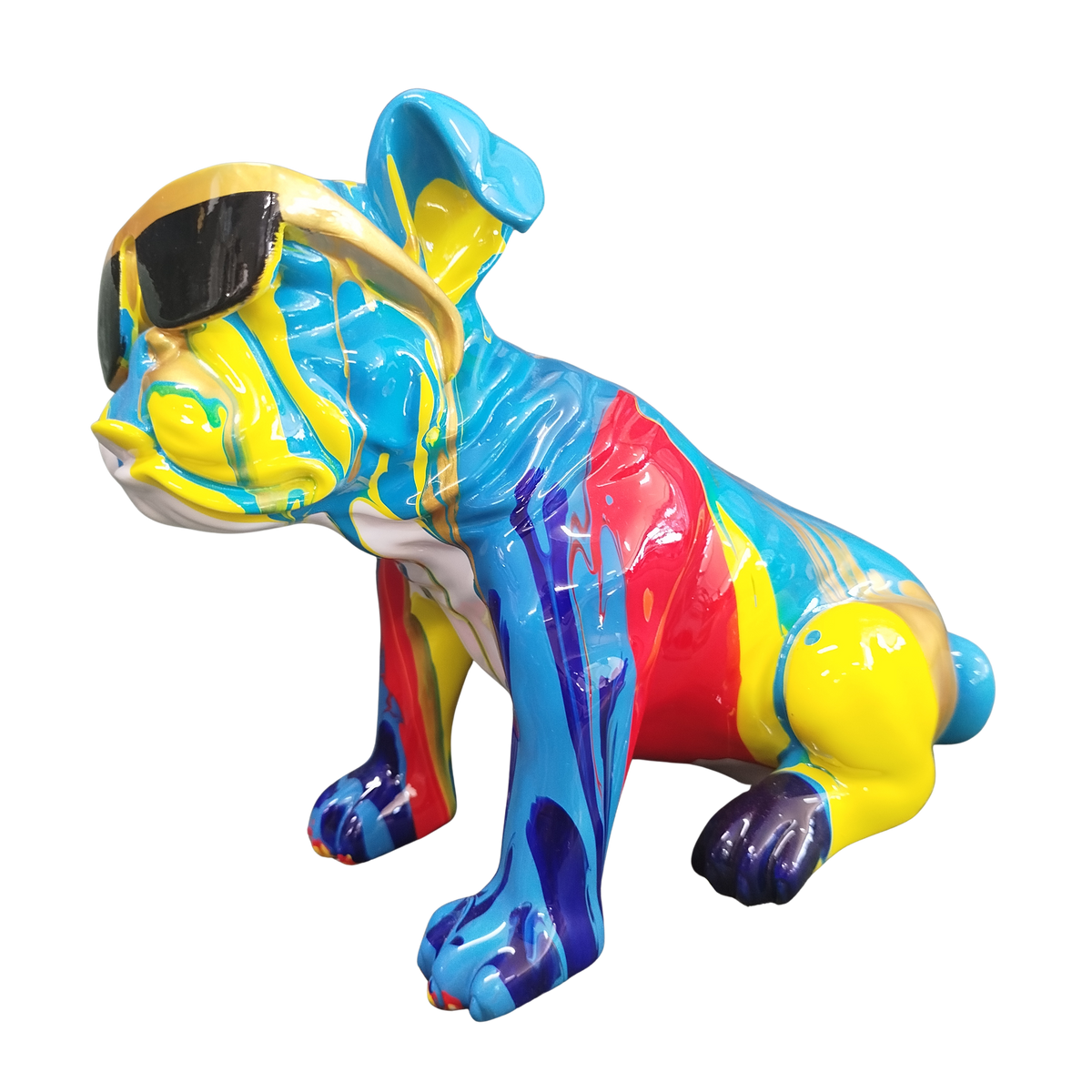 Bulldog with Glasses Multi Colour 27cm