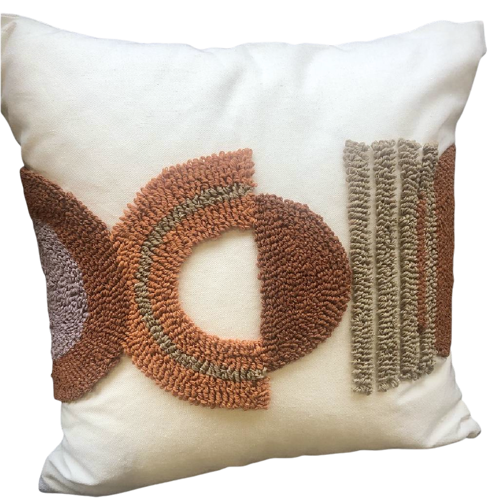 Terracotta Geo Square Cushion