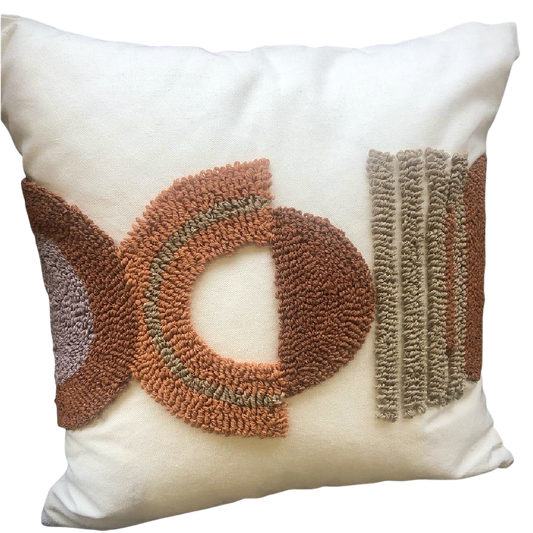 Terracotta Geo Square Cushion