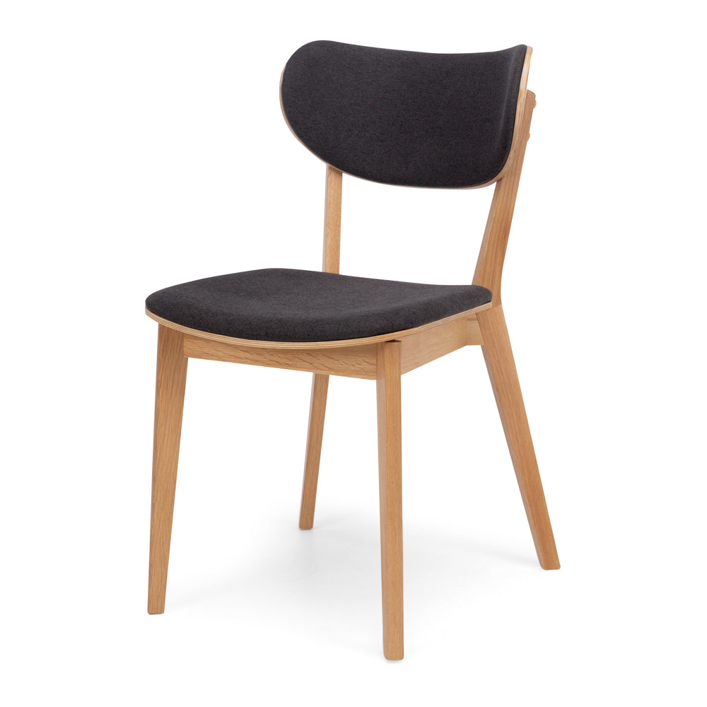 Zurich Chair Dark grey with natural oak