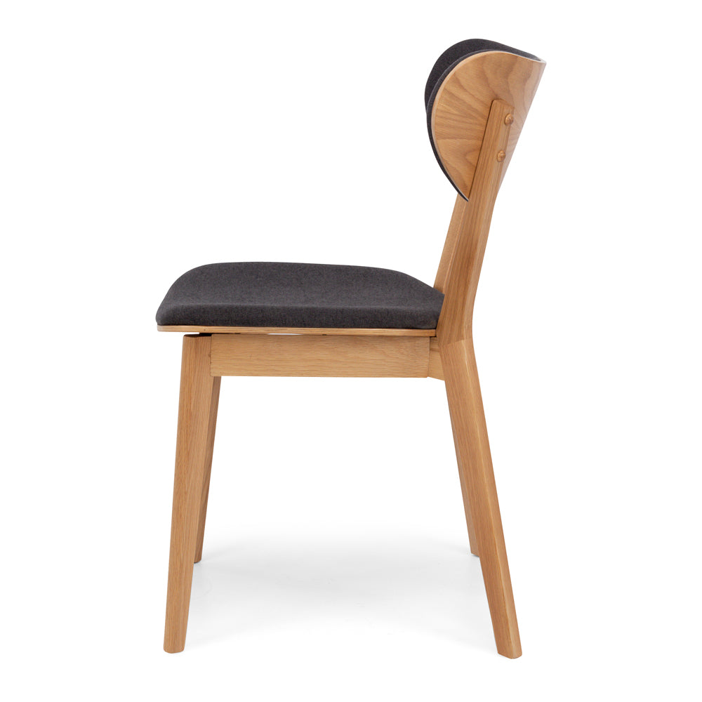 Zurich Chair Dark grey with natural oak
