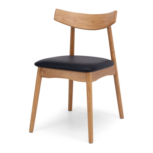 Dining Chair - Wagner Natural Oak Black PU