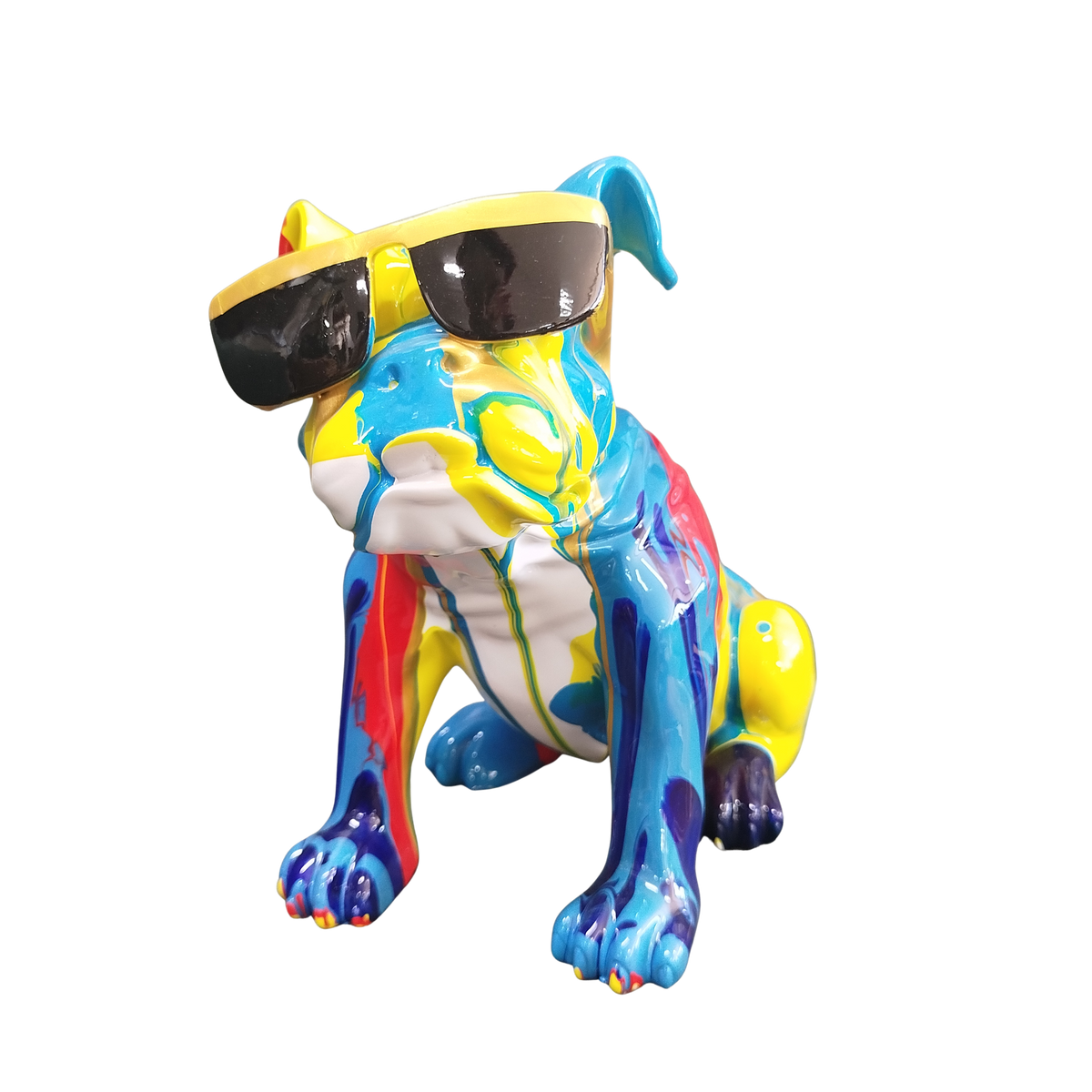 Bulldog with Glasses Multi Colour 27cm