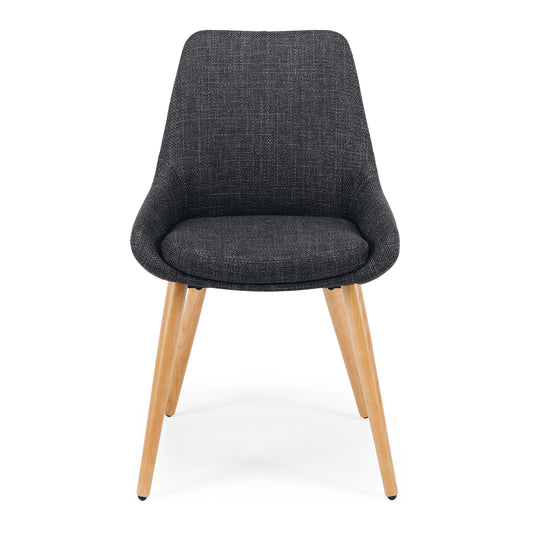 Bari Dining Chair Dark Grey with Oak Leg