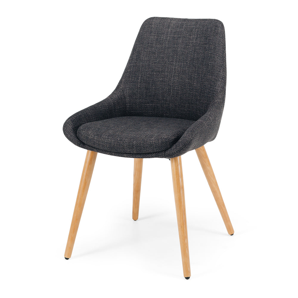 Bari Dining Chair Dark Grey with Oak Leg