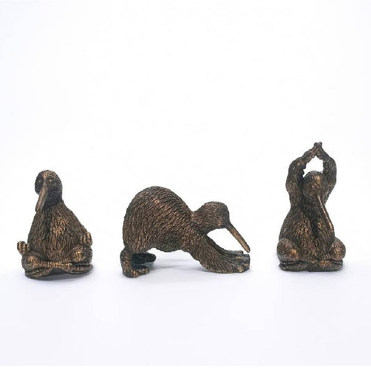Yoga Kiwis Set of 3 Bronze Colour