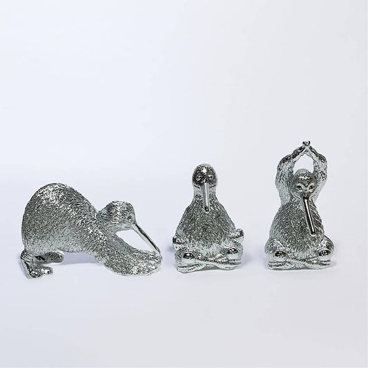 Yoga Kiwis Set of 3 Silver Colour