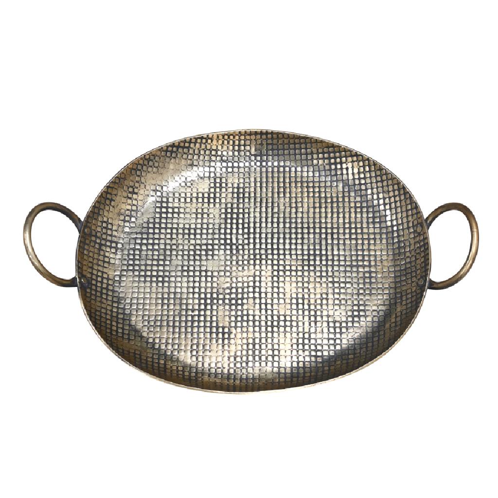 Ankara Tray w/Handles - Vintage Brass colour
