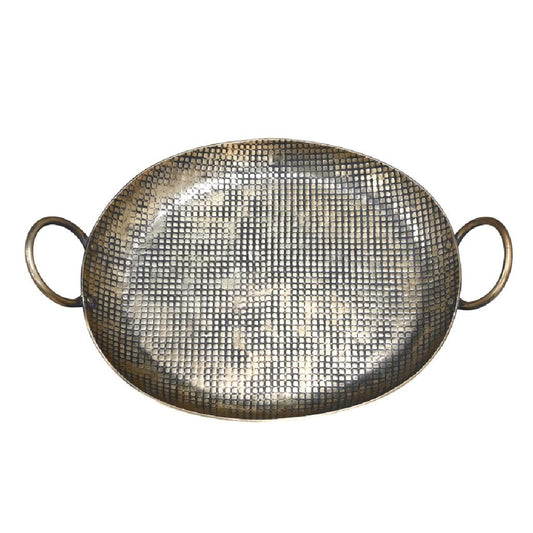 Ankara Tray w/Handles - Vintage Brass colour