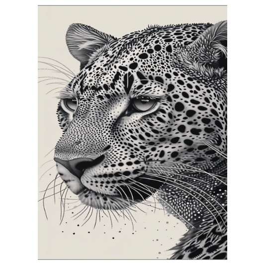 Framed Art - Black and White Leopard