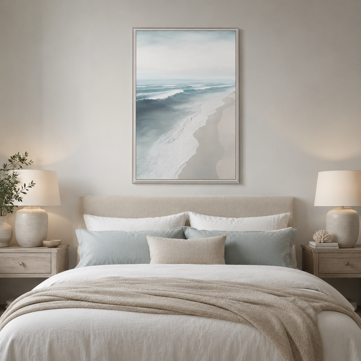 Framed Art - Blue Water Beach