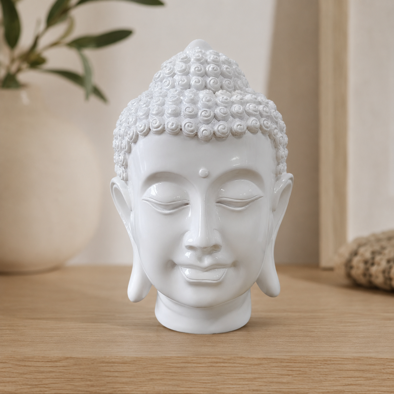 Buddha Head White 20cm