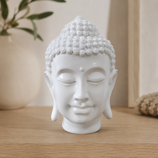 Buddha Head White 20cm
