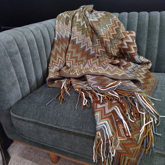 Chevron Knit Throw - Four Colours Available