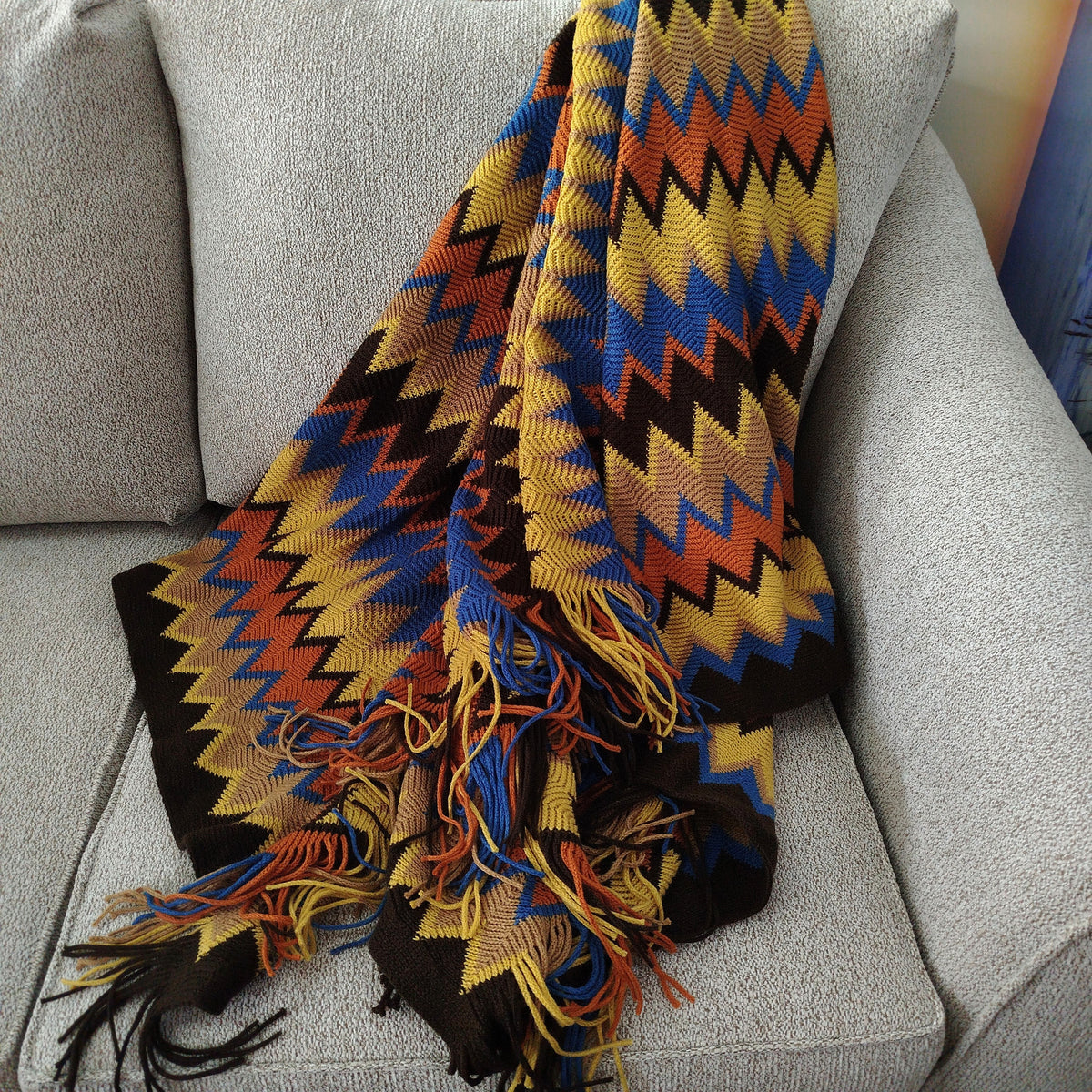 Chevron Knit Throw - Four Colours Available
