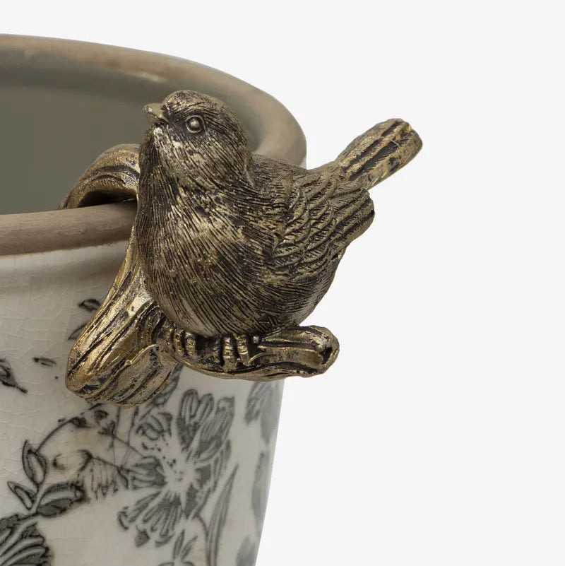 Pot Hanger - Gold Tail Bird