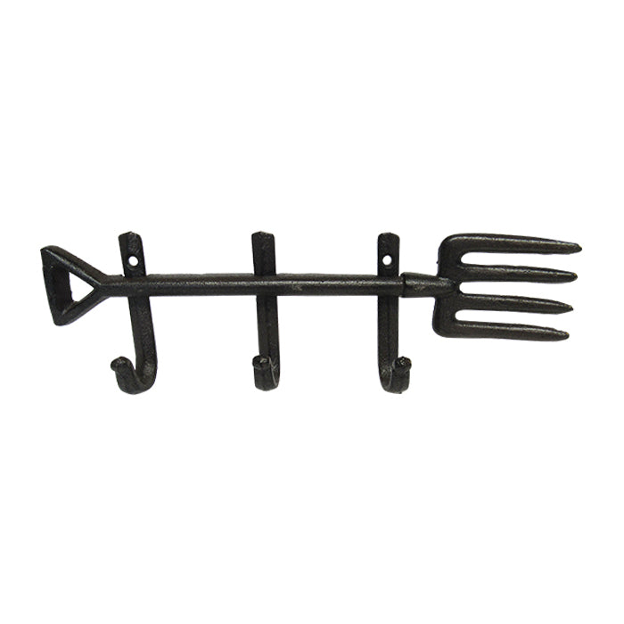 Hook Rack - Cast Iron Garden Fork Hook Rack