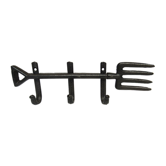 Hook Rack - Cast Iron Garden Fork Hook Rack