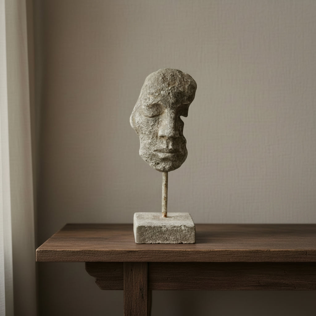 Sculpture - Eyes Closed Decor On Stand