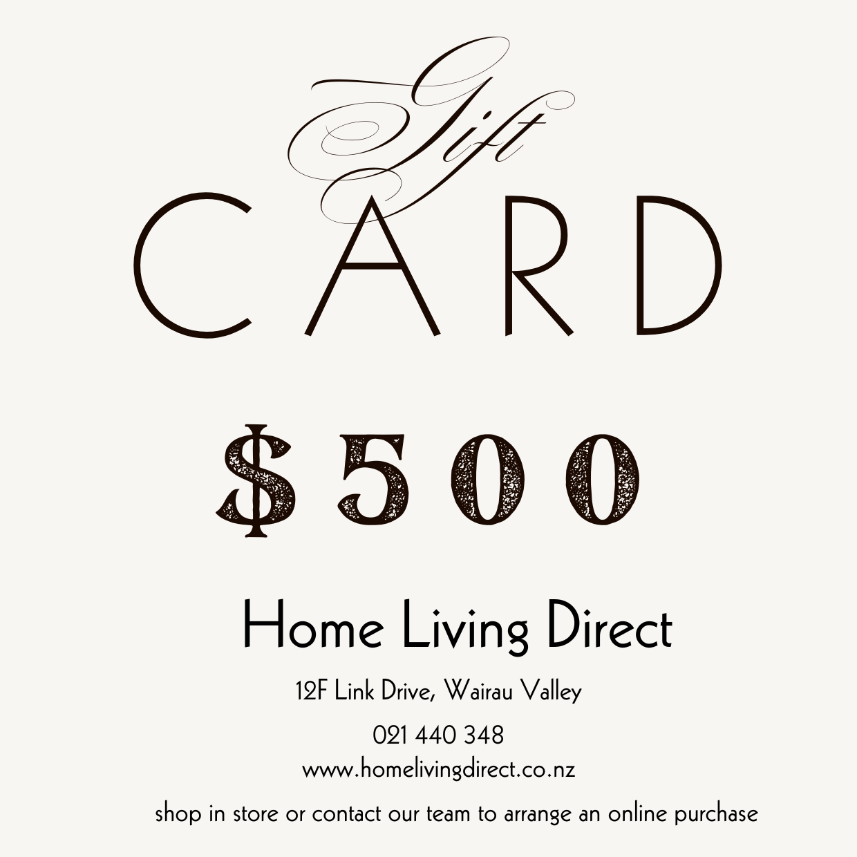 $500 Gift Voucher
