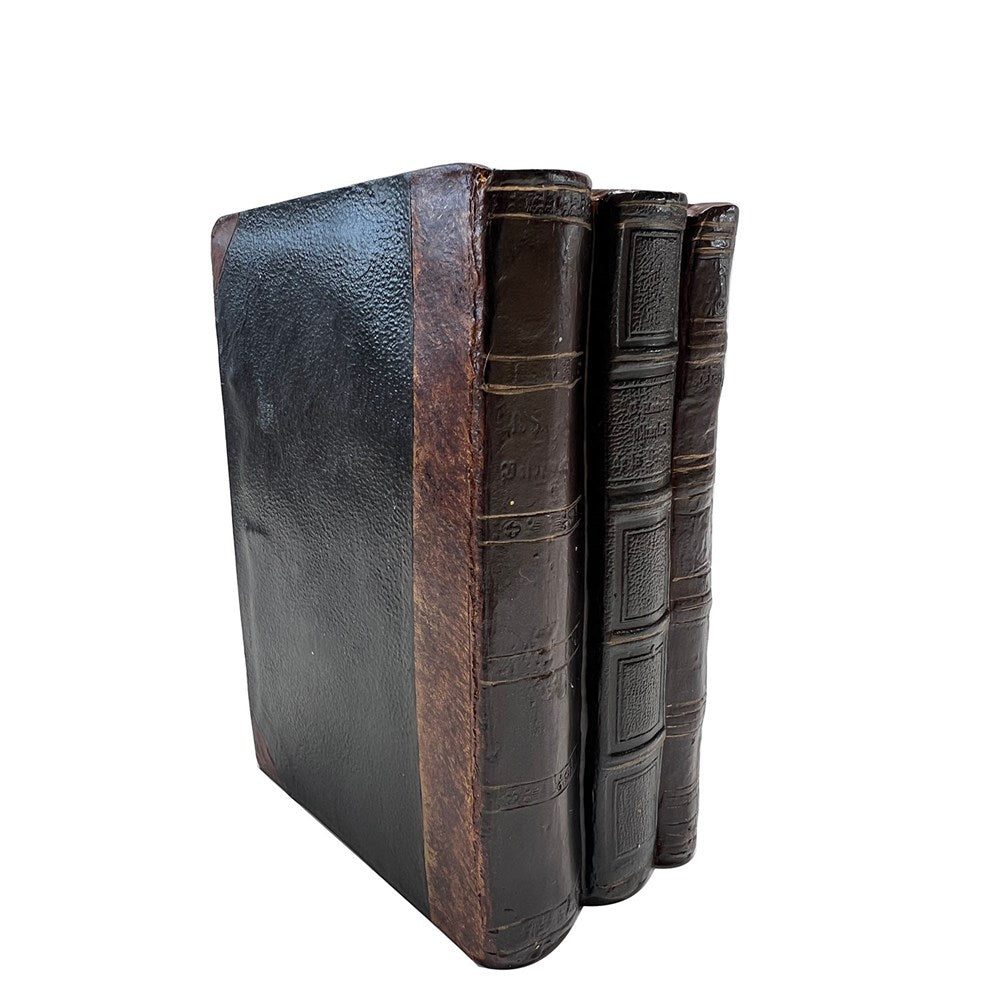 Antique Stacking Books Decor - Black & Brown