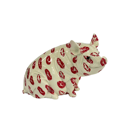Kissed Pig Figurine