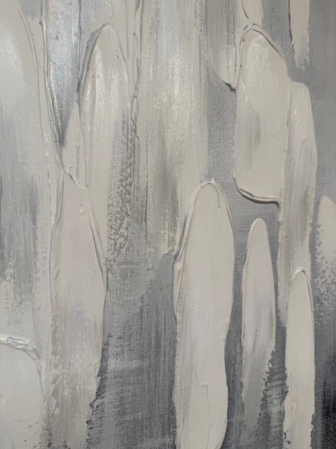 Framed Grey White Lines 80cm x 120cm