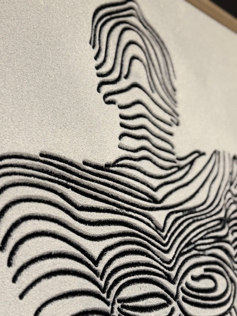 Framed Wall Art - Black Wrapped Woman 80cm x 120cm