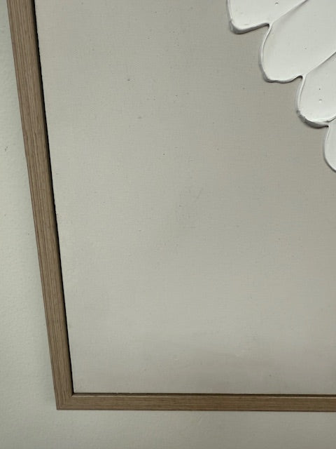 Framed Rippled Circle-White 100cm x 100cm