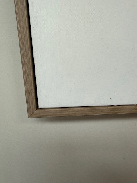 Framed White/Beige Flower 100cm x 100cm